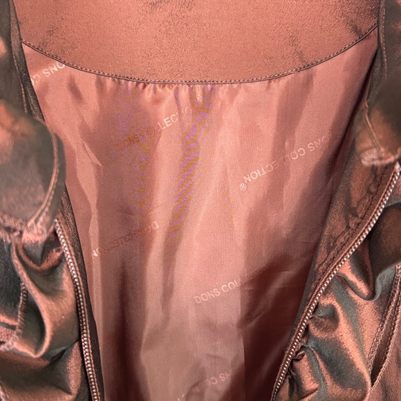 Dons Collection Ruffled Tafta Iridescent Burgundy Dress Jacket Victorian Regency - Picture 13 of 14